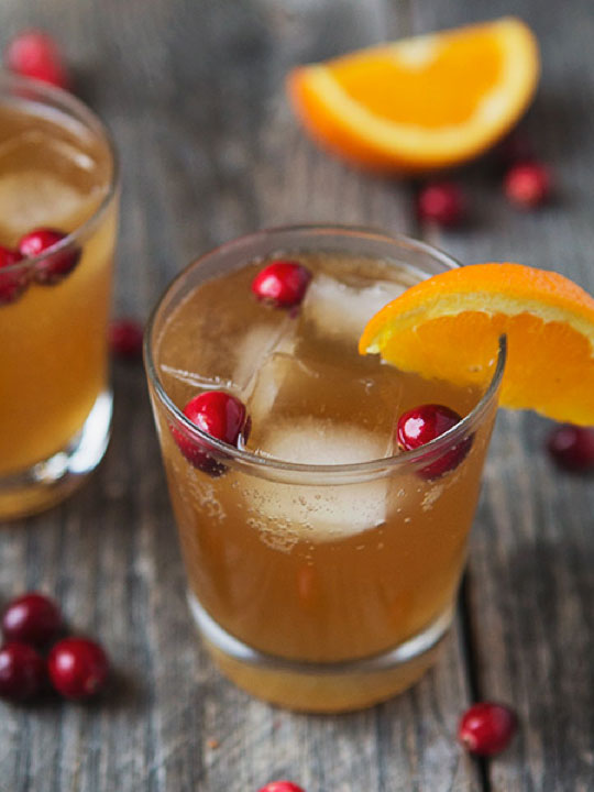 Cranberry Orange Dark and Stormy Cocktails
